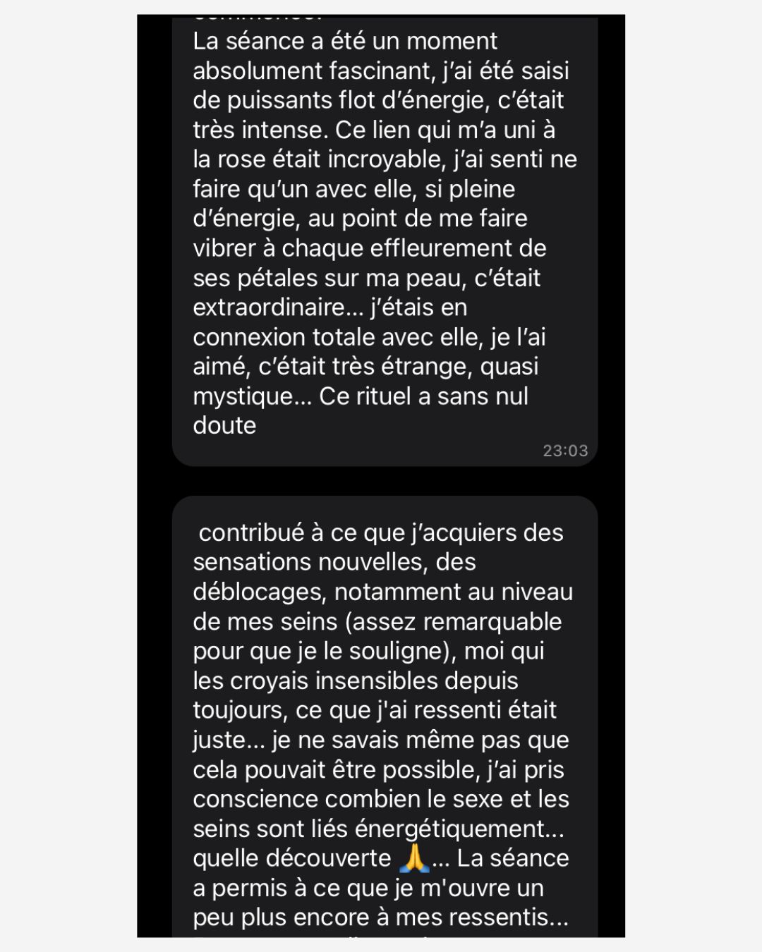 Témoignage d’une cliente après un rituel rose à Paris